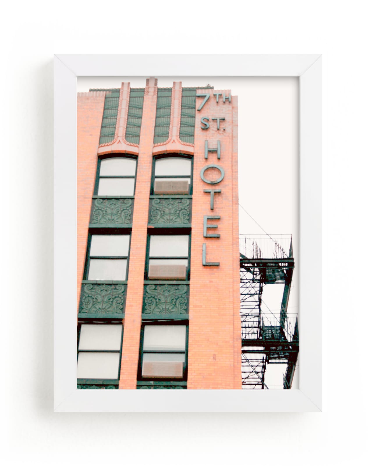 "7th Street Hotel" - Limited Edition Art Print by Baumbirdy in beautiful frame options and a variety of sizes.