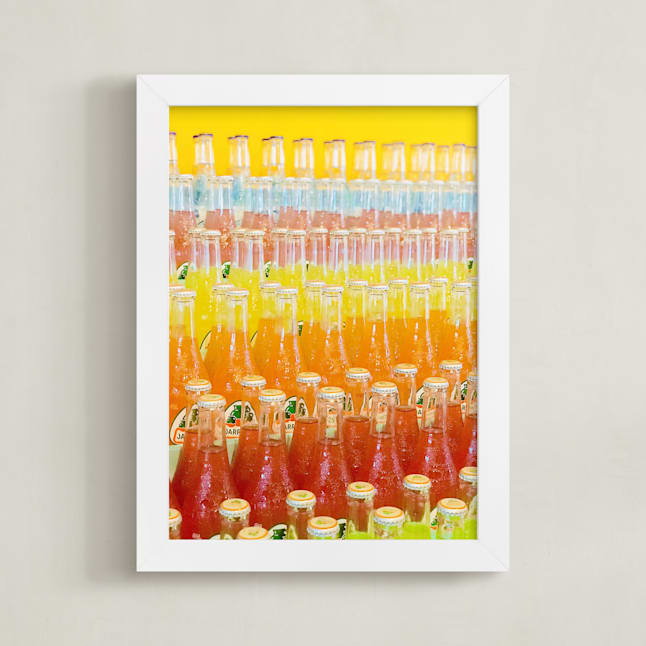 "Pop" - Art Print in vibrant orange by Erin Savage - Framed