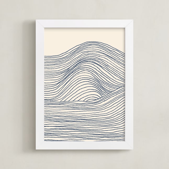 "Rolling Waves I" - Art Print in Deep Ocean by Jayne Alfieri - Framed