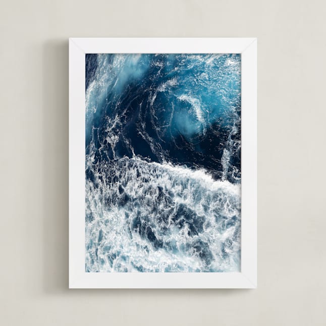 "Rolling Out II" - Art Print in Ultramarine by Carole Crohan - CaroleeXpressions - Framed