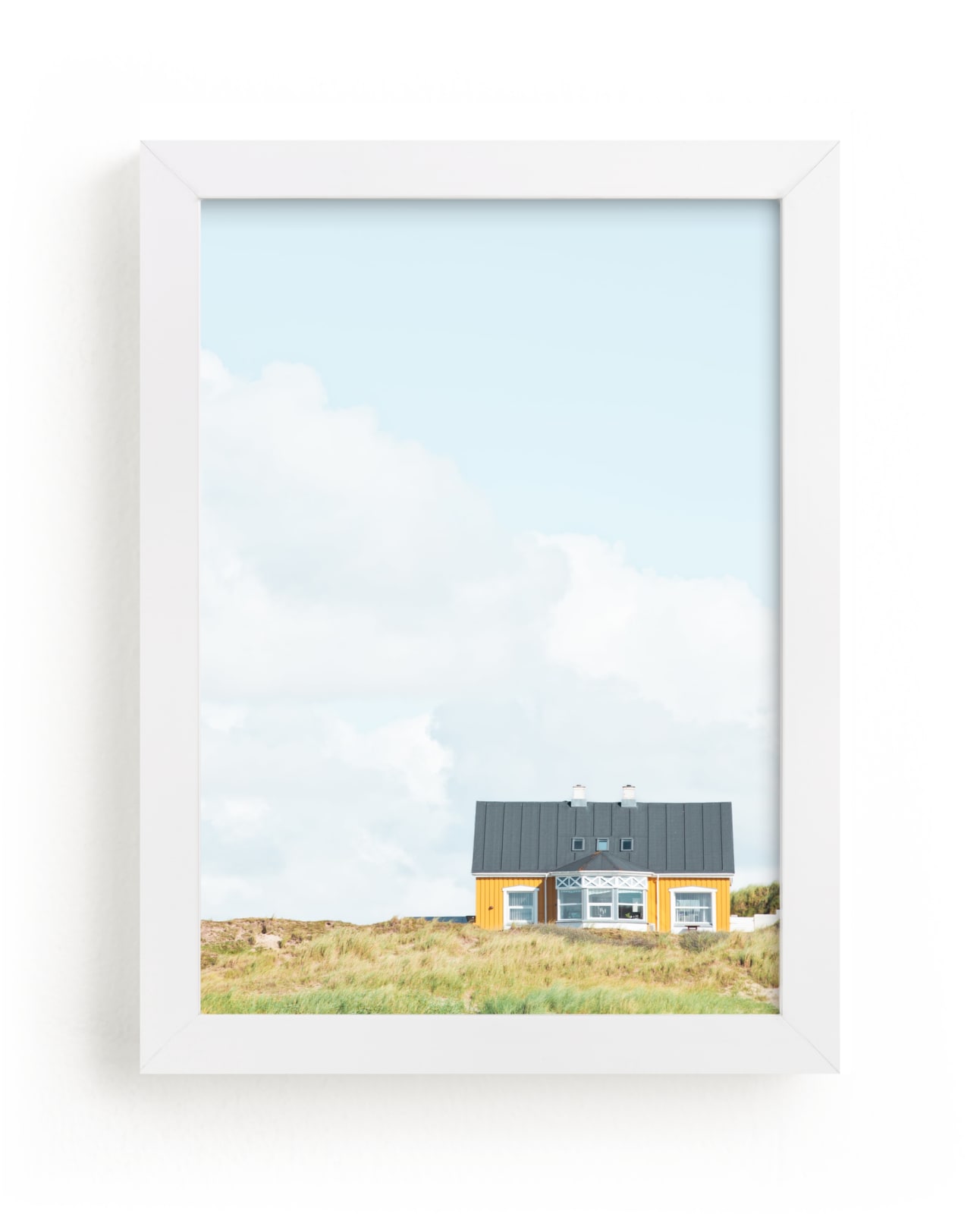 "Yellow House At The Hill" - Limited Edition Art Print by Alexandra Feo in beautiful frame options and a variety of sizes.