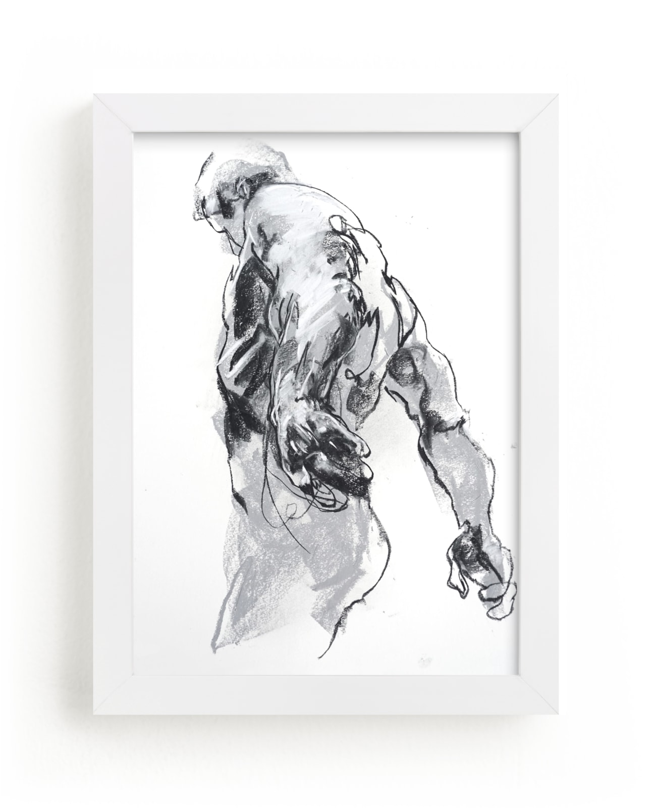 "Drawing 369 - Standing Man" - Limited Edition Art Print by Derek overfield in beautiful frame options and a variety of sizes.