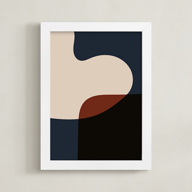 "Come Together" - Art Print in navy by Kimberly Young - Framed