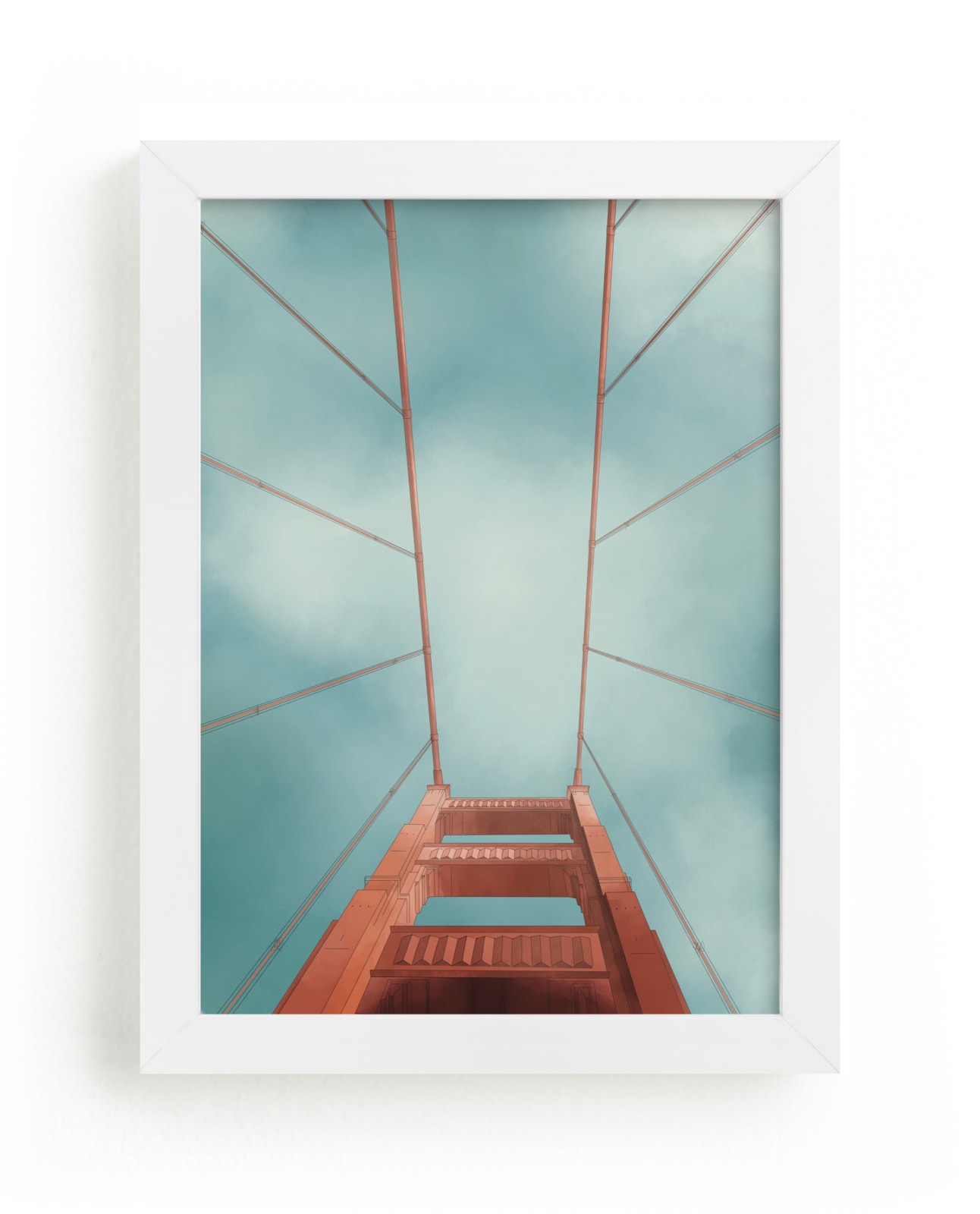 "San Francisco Golden Gate Bridge" - Grownup Open Edition Non-custom Art Print by Lauren Cheng in beautiful frame options and a variety of sizes.