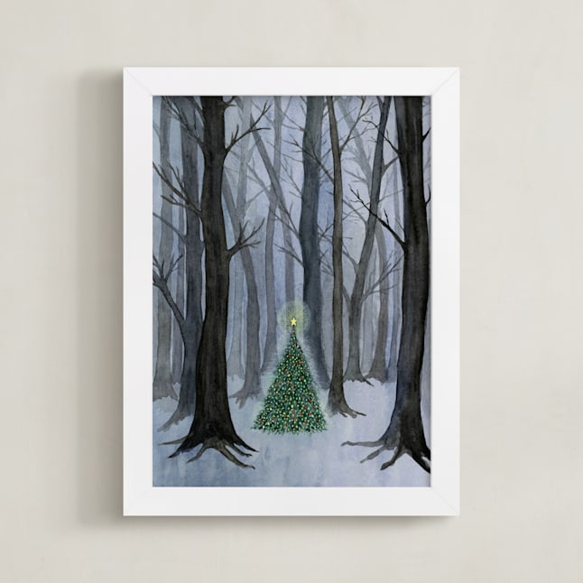 "Silent Night Woods" - Open Edition Fine Art Print by Karina Racz in beautiful frame options and a variety of sizes.