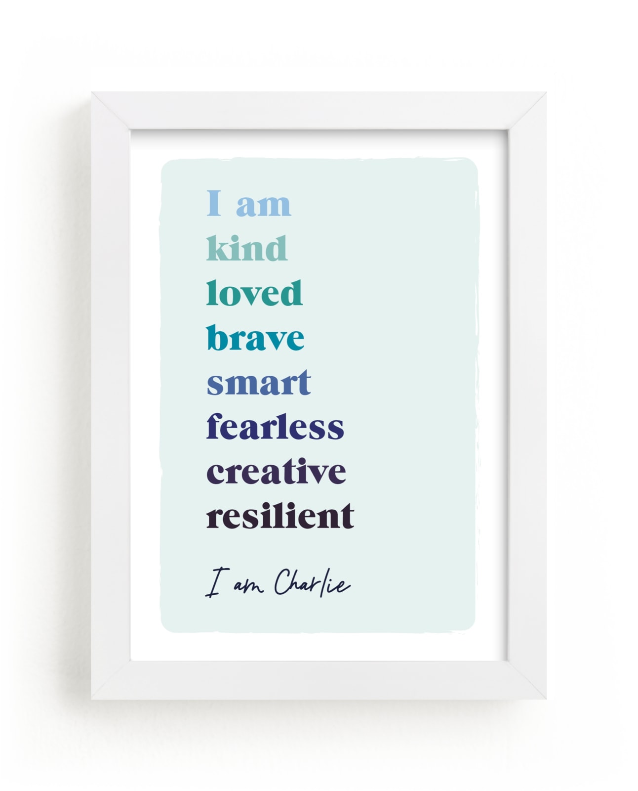 "Positive Affirmations" - Children's Custom Art Print by Nazia Hyder in beautiful frame options and a variety of sizes.