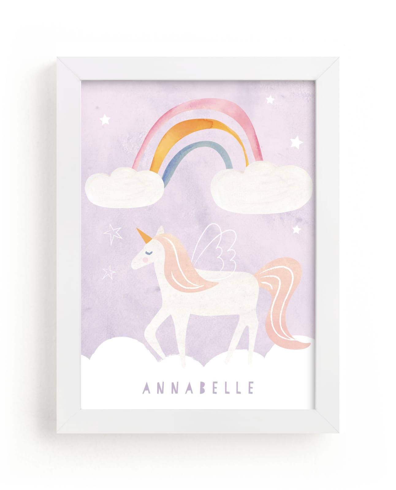 "Dreamy Unicorn" - Custom Open Edition Children's Art Print by Teju Reval in beautiful frame options and a variety of sizes.