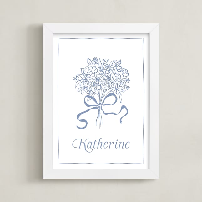 "Bow on Bouquet" - Custom Open Edition Children's Art Print by Becky Nimoy in beautiful frame options and a variety of sizes.