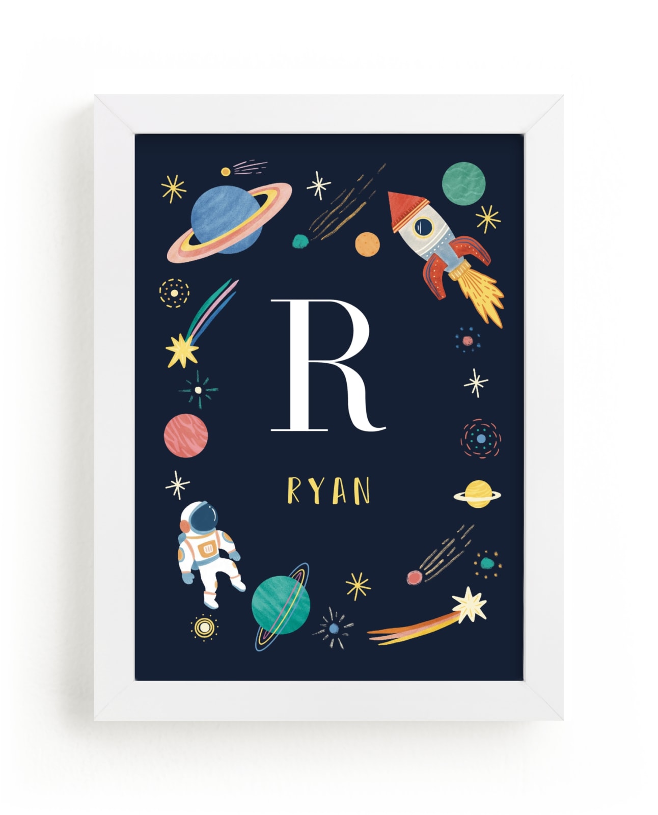 "Space Adventure" - Custom Open Edition Children's Art Print by Elly in beautiful frame options and a variety of sizes.