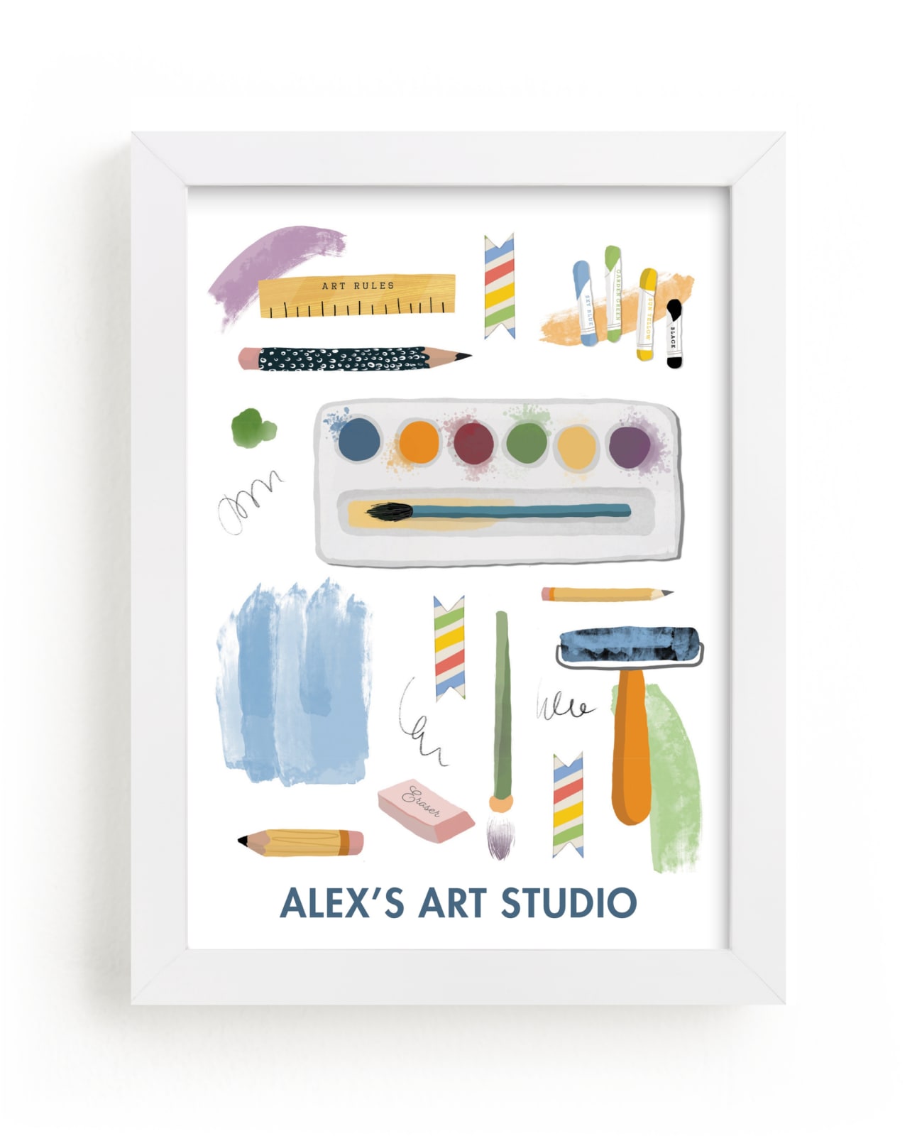 "Creative Tools" - Custom Open Edition Children's Art Print by Naava Katz in beautiful frame options and a variety of sizes.