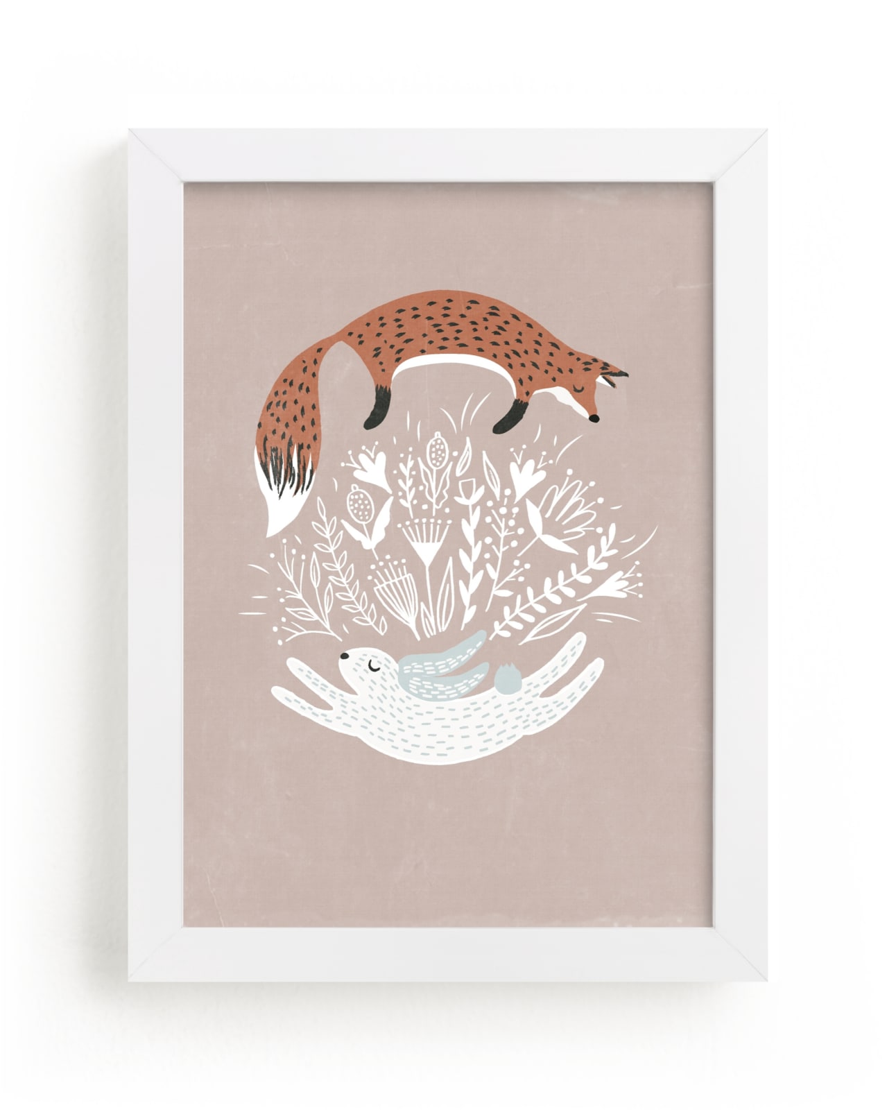 "Fox and Hare" - Limited Edition Art Print by Hannah Williams in beautiful frame options and a variety of sizes.