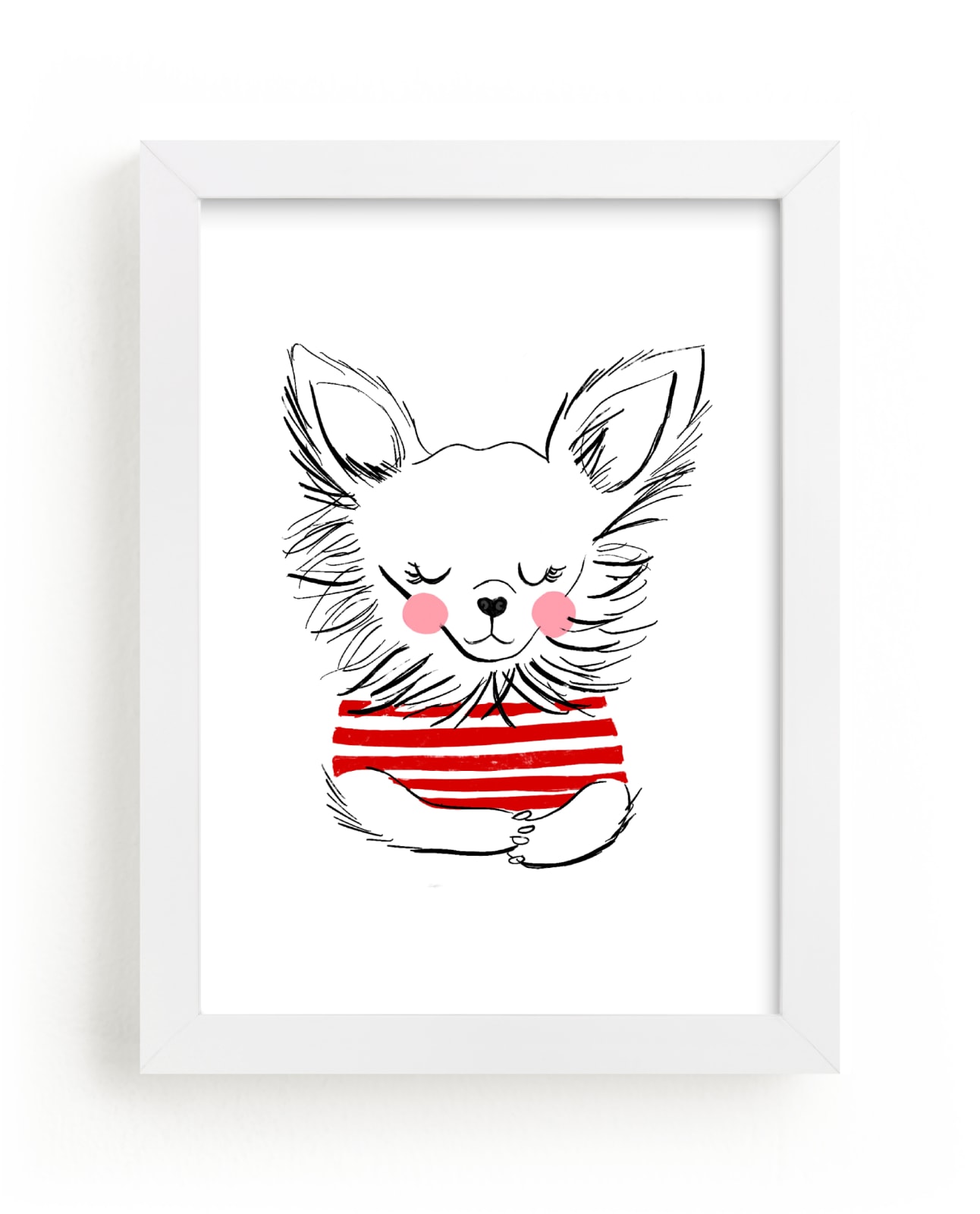"dog in stripes" - Limited Edition Art Print by Little Miss Missy in beautiful frame options and a variety of sizes.