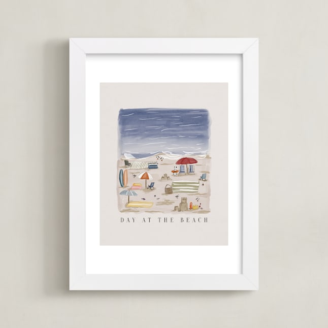 "Day at the Beach" - Limited Edition Art Print by Britt Mills in beautiful frame options and a variety of sizes.