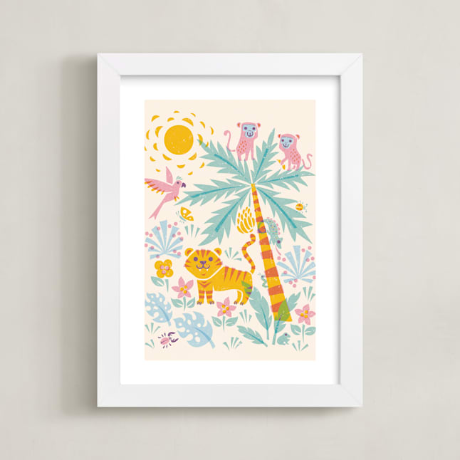 "Jungle" - Art Print in Melted milk by Igor - Framed