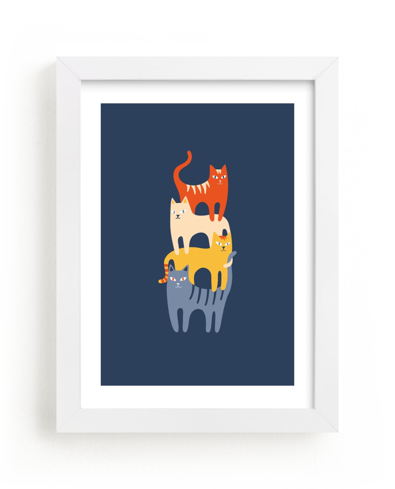 "Catstack" - Limited Edition Art Print by Nieves Herranz in beautiful frame options and a variety of sizes.