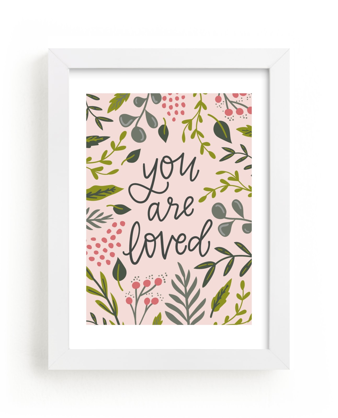 "You Are Loved - Floral" - Limited Edition Art Print by Alexa Zurcher in beautiful frame options and a variety of sizes.