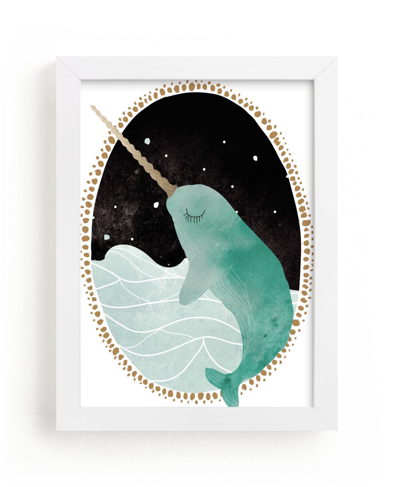 "Narwhal" - Limited Edition Art Print by Hannah Williams in beautiful frame options and a variety of sizes.