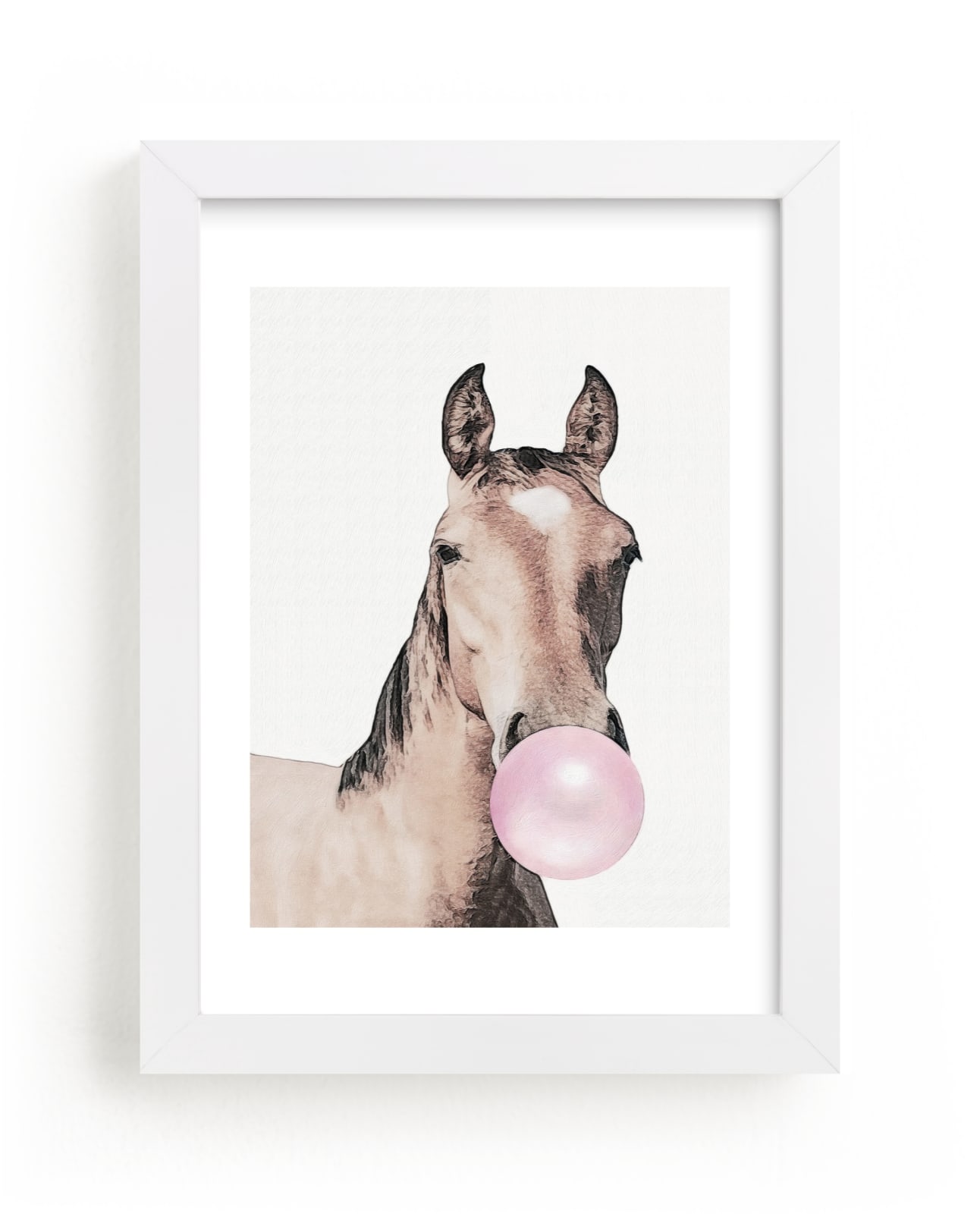 "Bubblegum: Horse" - Limited Edition Art Print by Maja Cunningham in beautiful frame options and a variety of sizes.