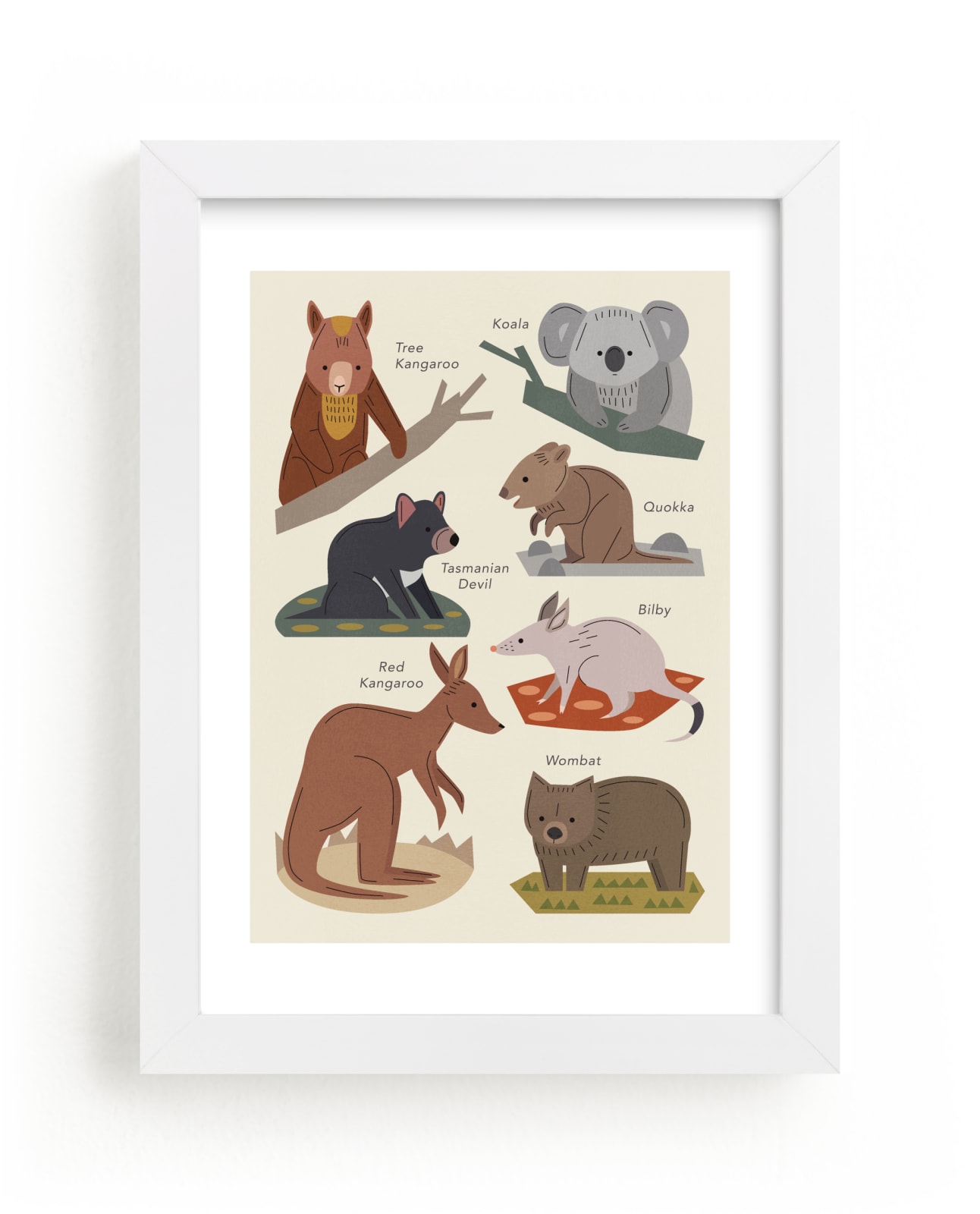 "Aussie Marsupials" - Limited Edition Art Print by Amy Mullen in beautiful frame options and a variety of sizes.