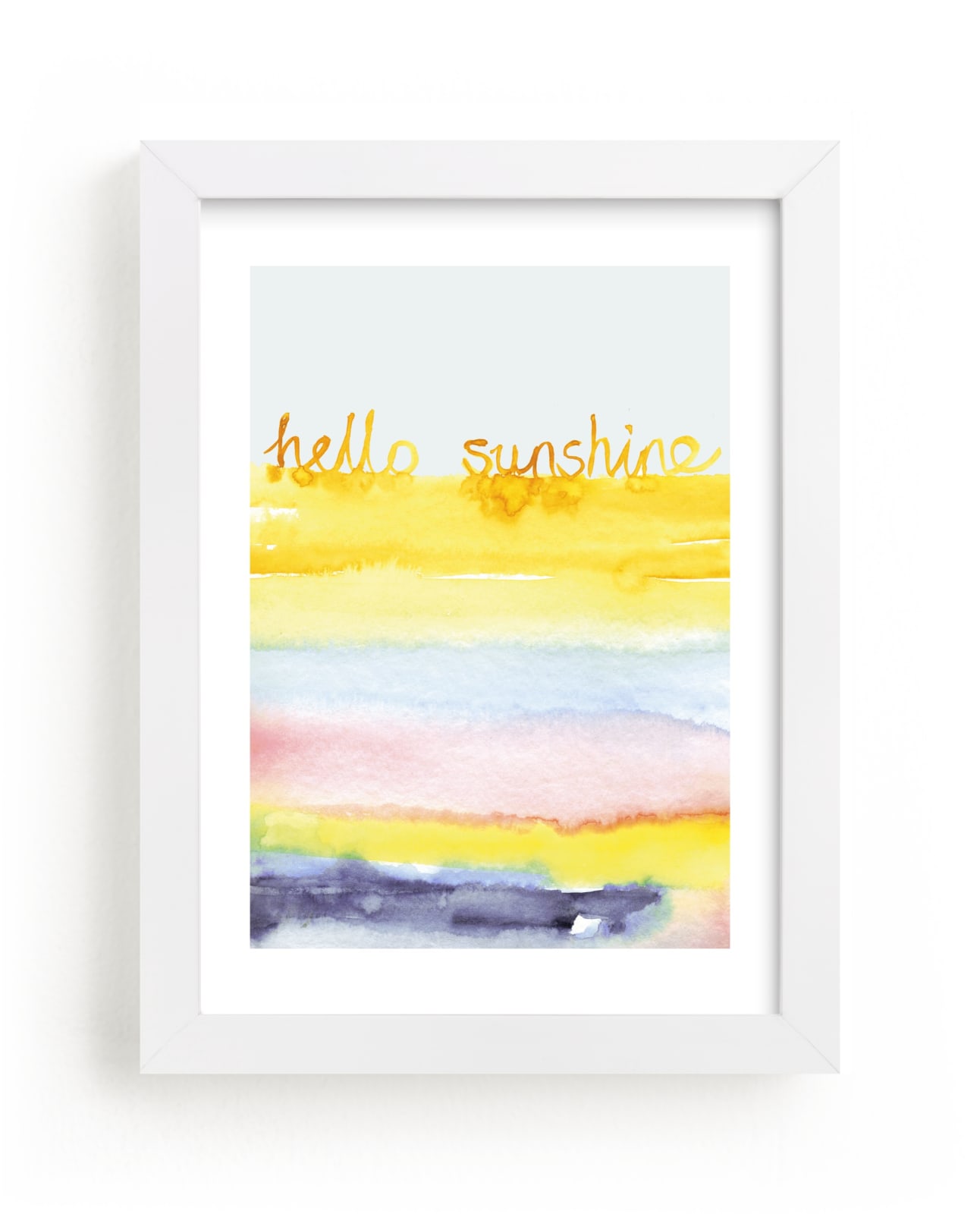 "Watercolor Hello Sunshine" by Sonal Nathwani in beautiful frame options and a variety of sizes.