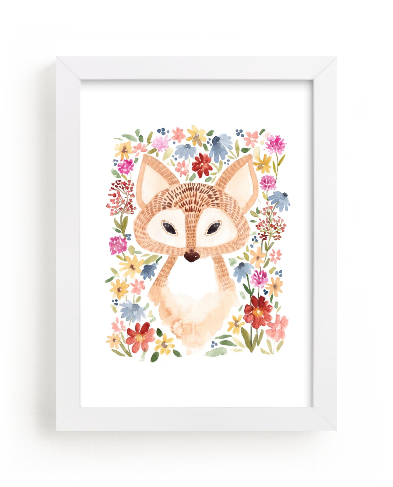 "Sweet Floral Fox" by Sara Berrenson in beautiful frame options and a variety of sizes.