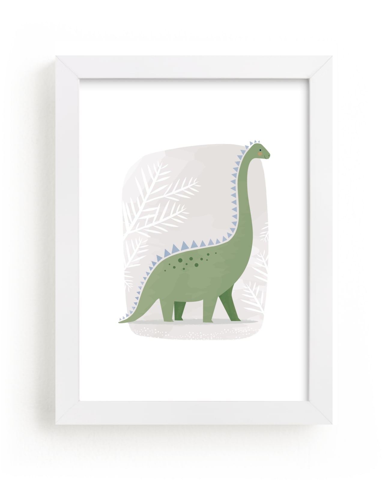 "Happy Dino" - Art Print in Green by Karidy Walker - Framed