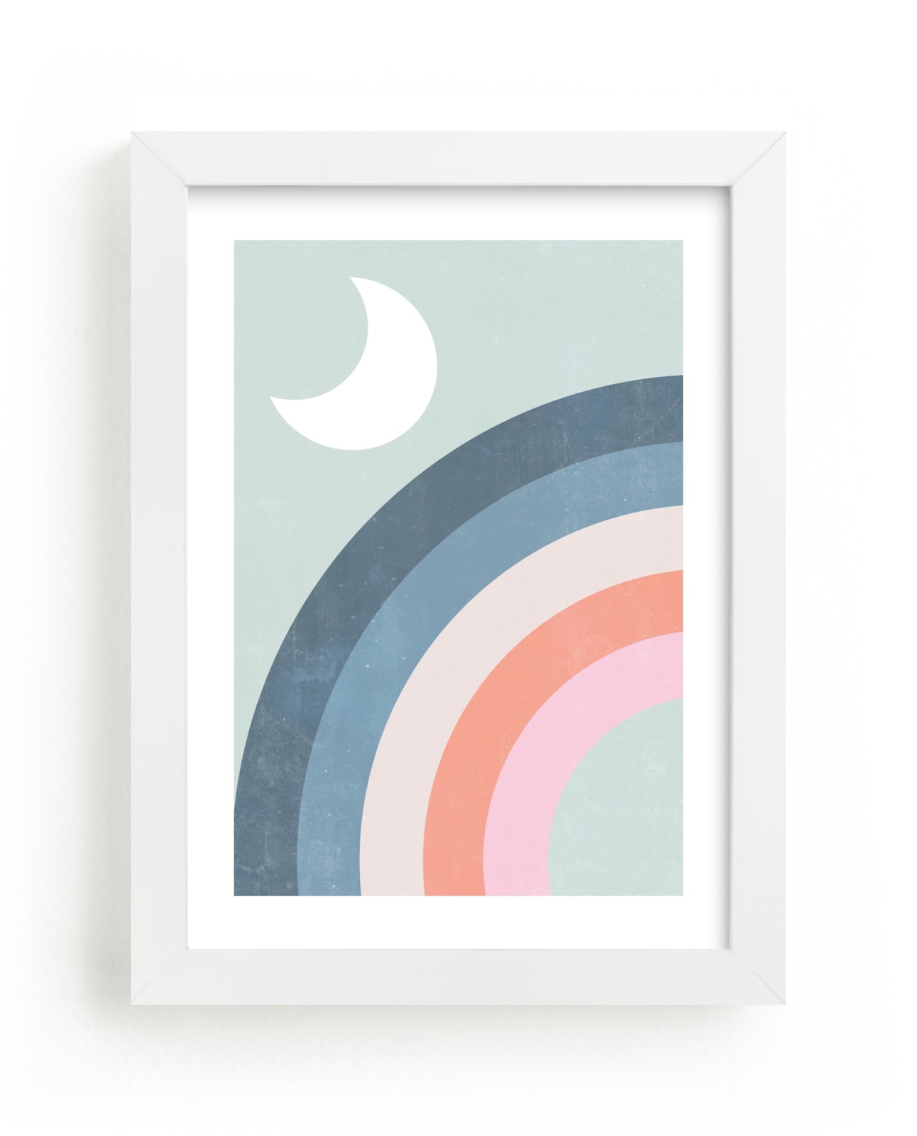 "Double Rainbow with Moon and Sun I" by EMANUELA CARRATONI in beautiful frame options and a variety of sizes.