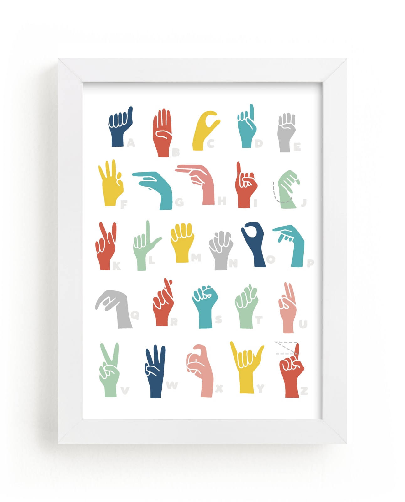 "American Sign Language ABCs" by Jessie Steury in beautiful frame options and a variety of sizes.