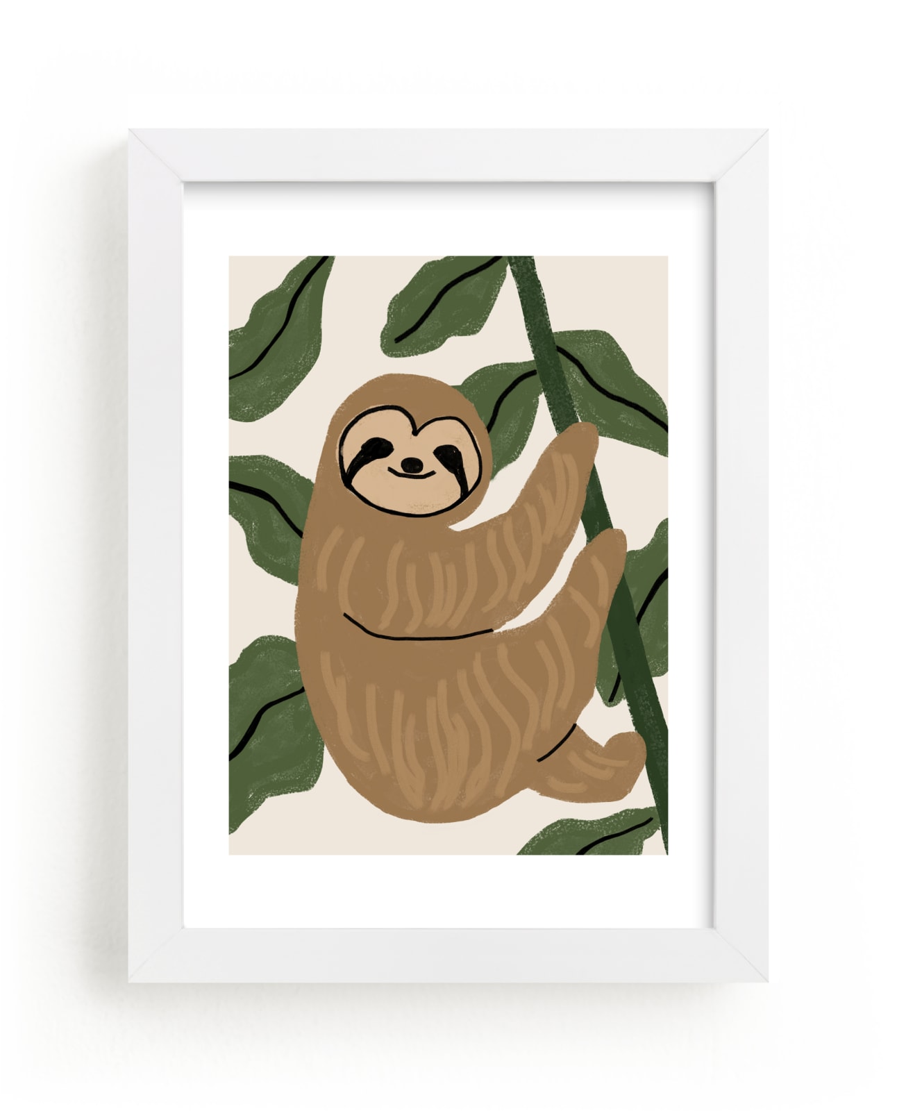 "Baby sloth" by Cass Loh in beautiful frame options and a variety of sizes.