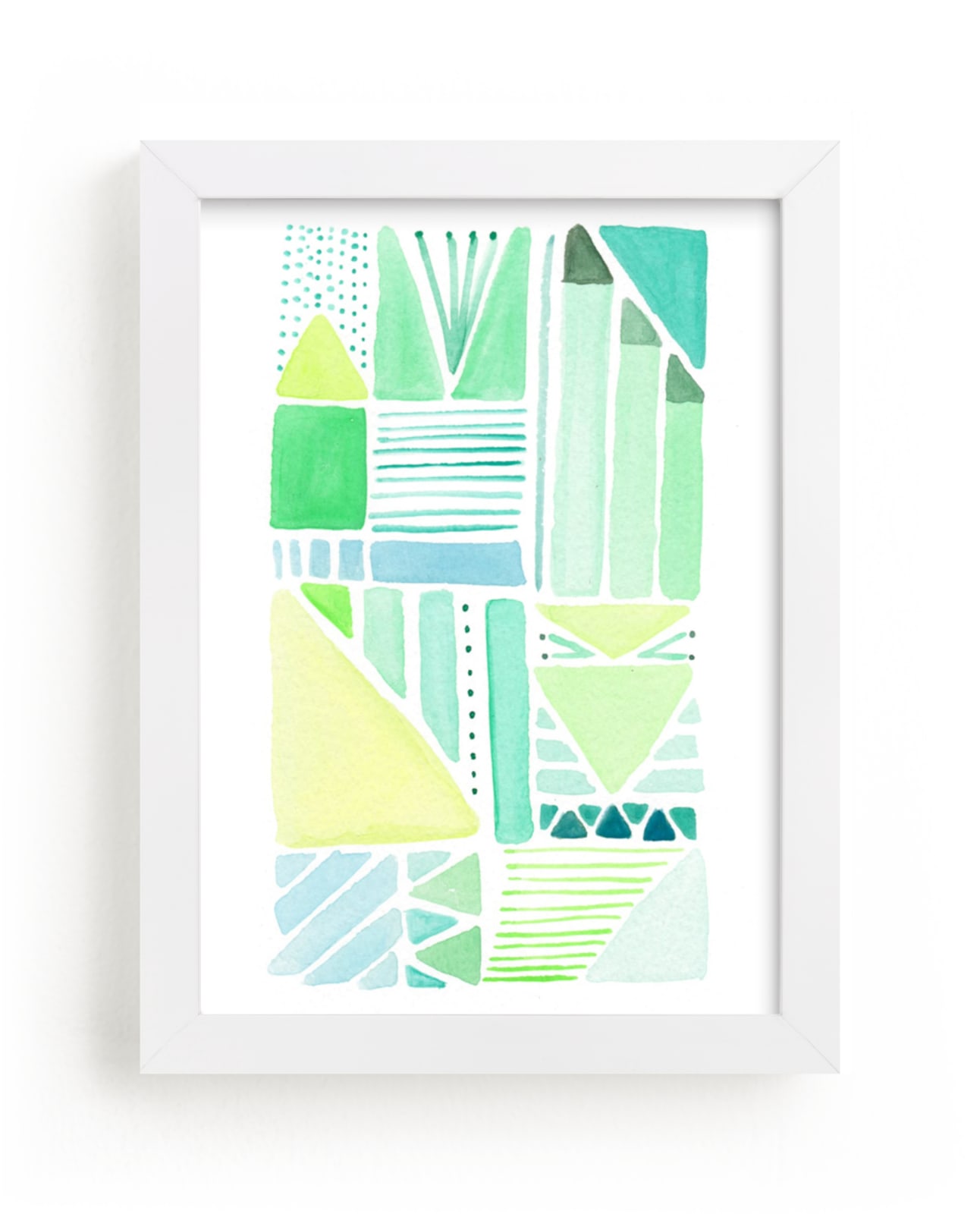 "Geo Painted One" - Art Print by Shiny Penny Studio in beautiful frame options and a variety of sizes.