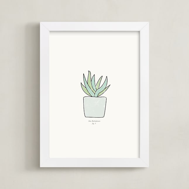 "Succulent fig. 3" - Art Print in Minty by Stacey Meacham - Framed