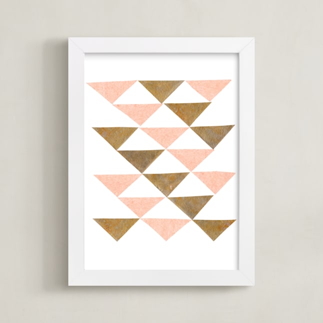"Abstract Muted 2" - Art Print in Blush Pink by Kelly Nasuta - Framed