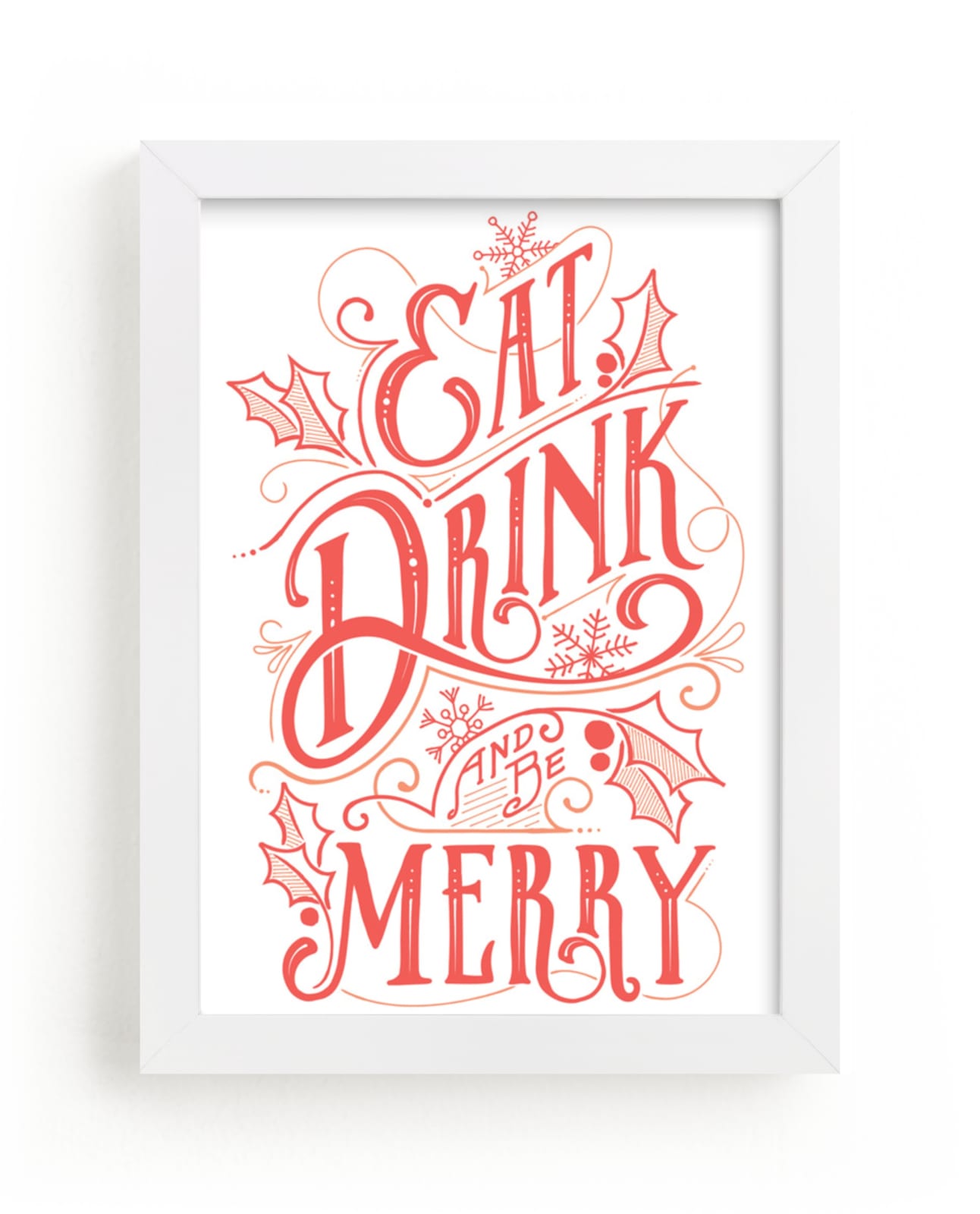 "Eat, Drink and be Merry Colorful" - Art Print by GeekInk Design in beautiful frame options and a variety of sizes.
