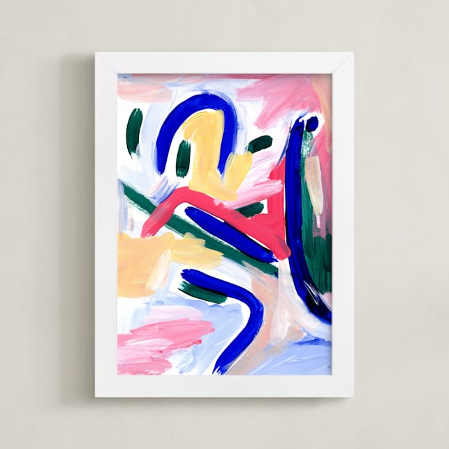 "January Blooms" - Art Print in soft pink by Jessalin Beutler - Framed