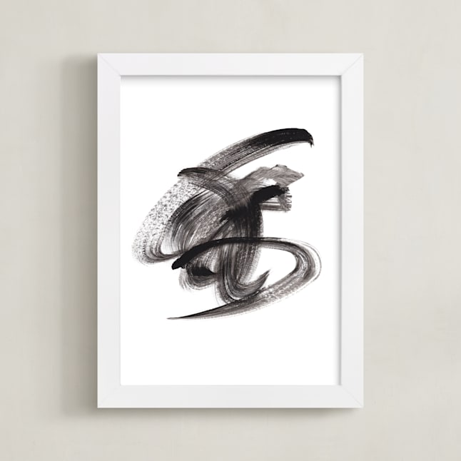 "Amped Nucleus" - Art Print in Black by Misty Hughes - Framed