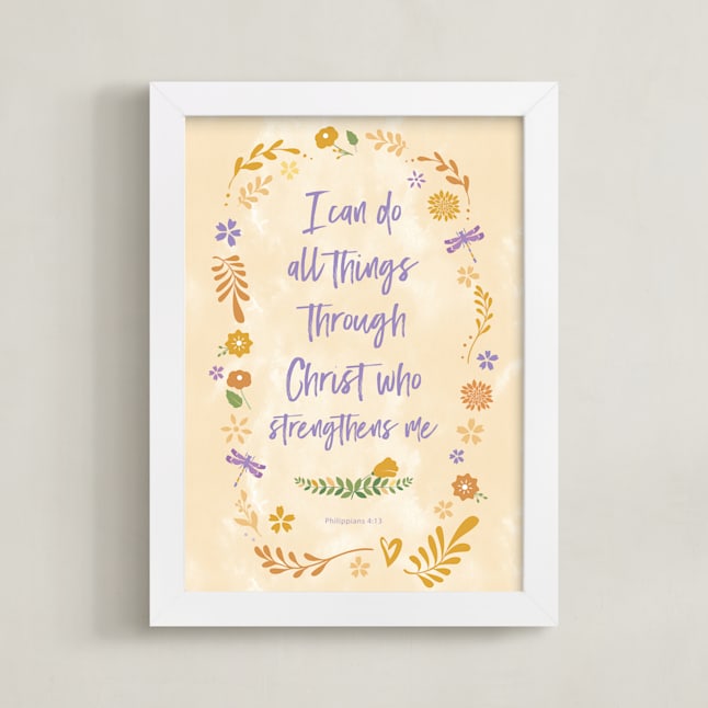 "Christ Who Strengthens Me" - Art Print in California Poppy by Debb W - Framed