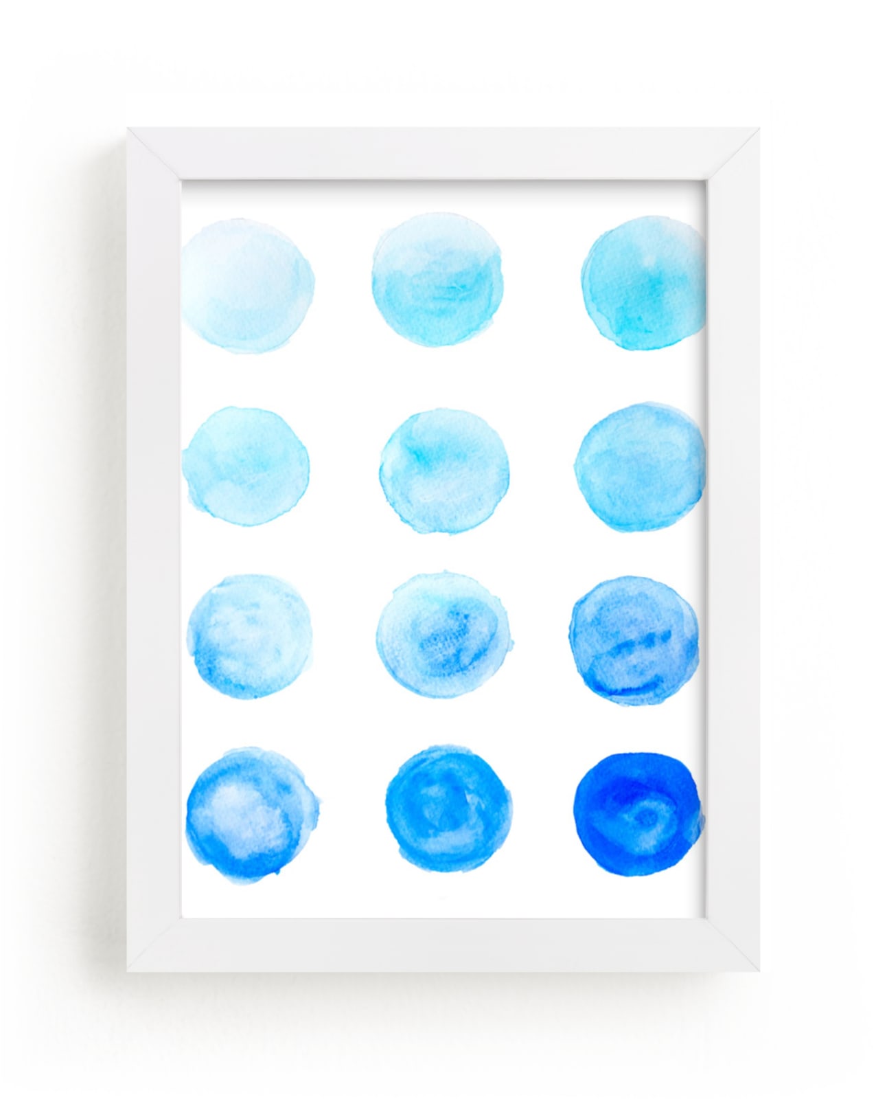 "Calming Blue Watercolor Circles" - Art Print by Melanie Biehle in beautiful frame options and a variety of sizes.