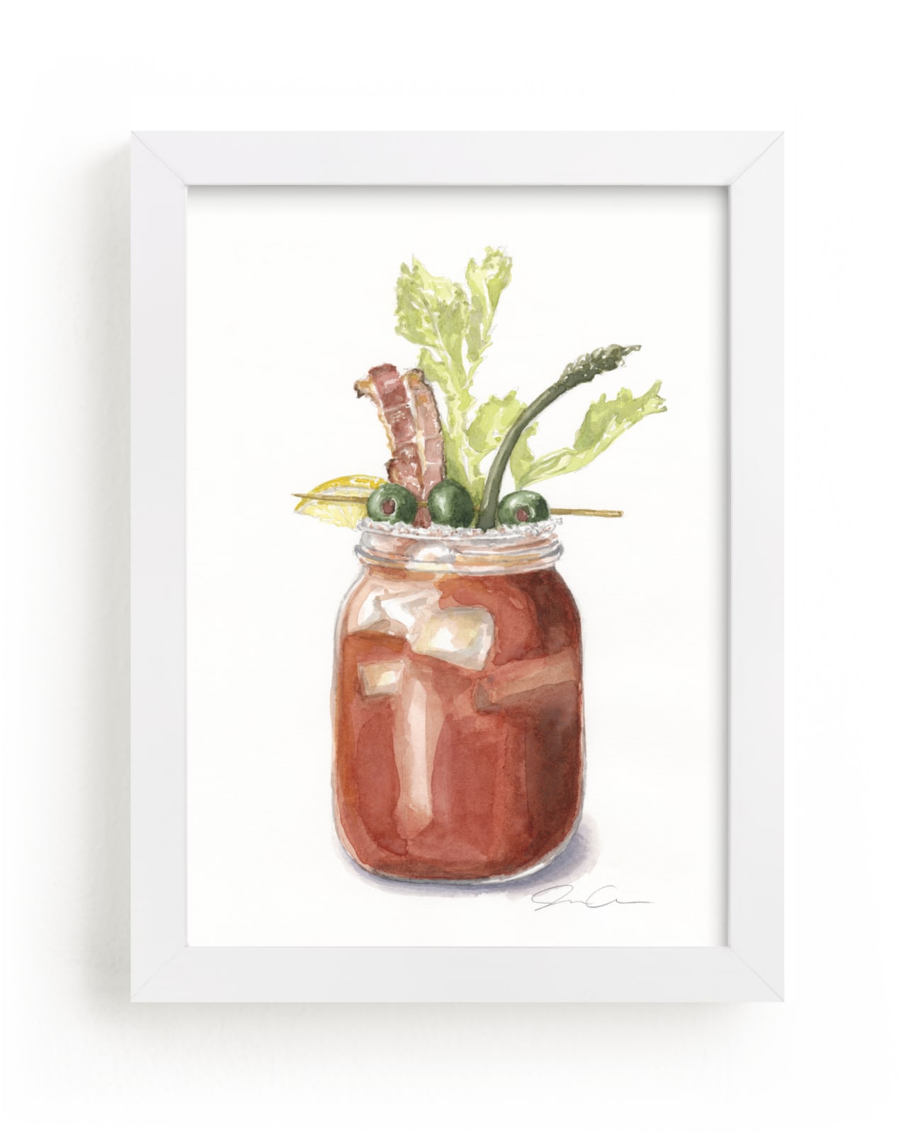 "It's Brunch O'Clock Somewhere" - Art Print by Jackie Graham in beautiful frame options and a variety of sizes.