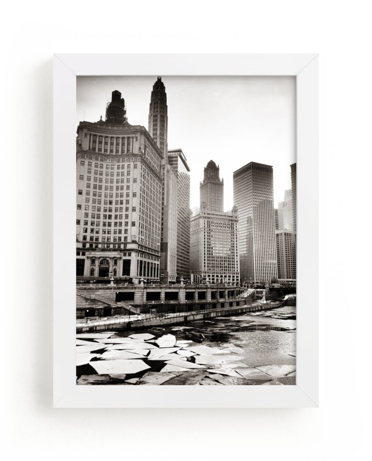 "Chicago Winter" - Art Print by Johanna Phillips Huuva in beautiful frame options and a variety of sizes.