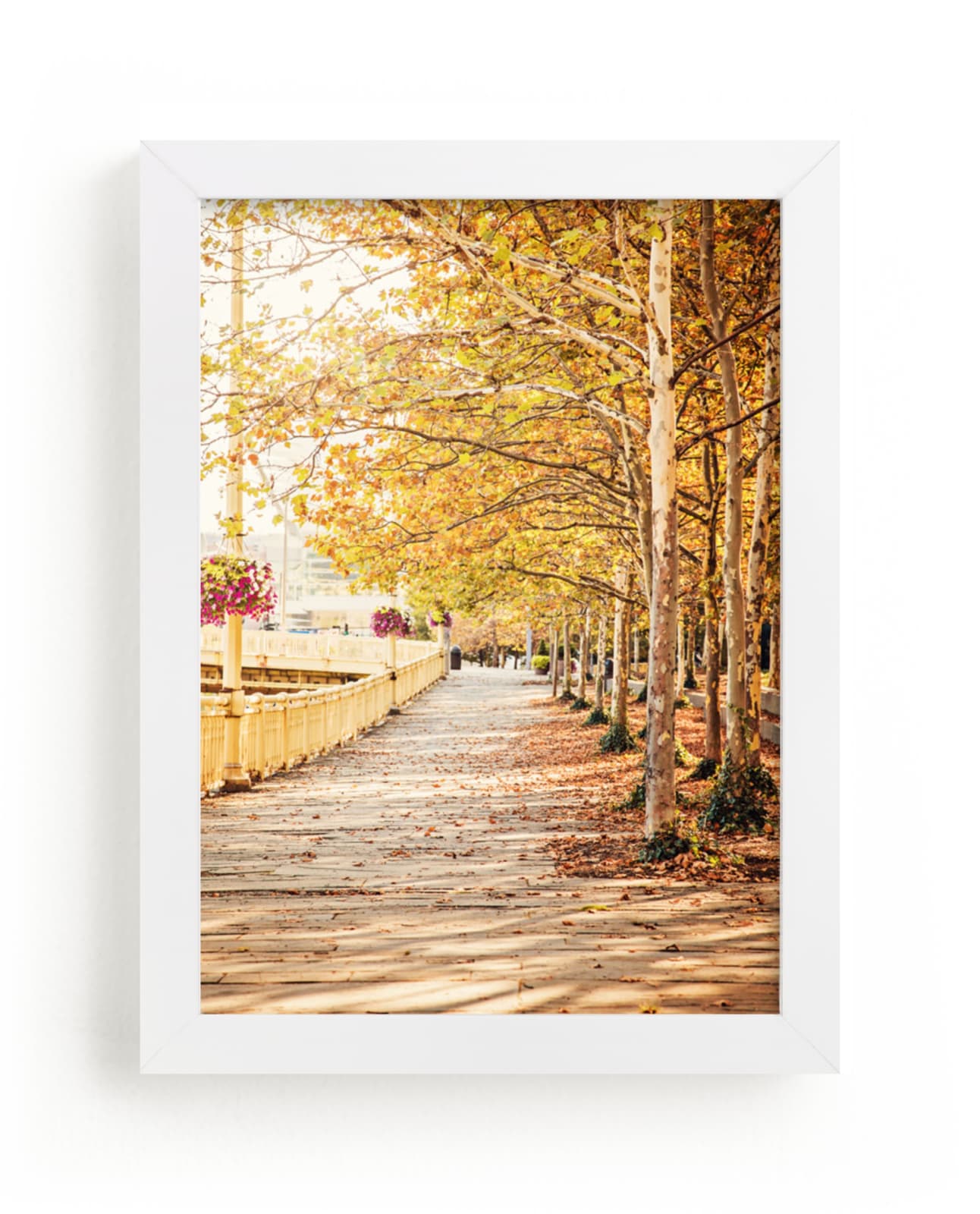 "Fall Tree-lined Street" - Art Print by Erin Niehenke in beautiful frame options and a variety of sizes.