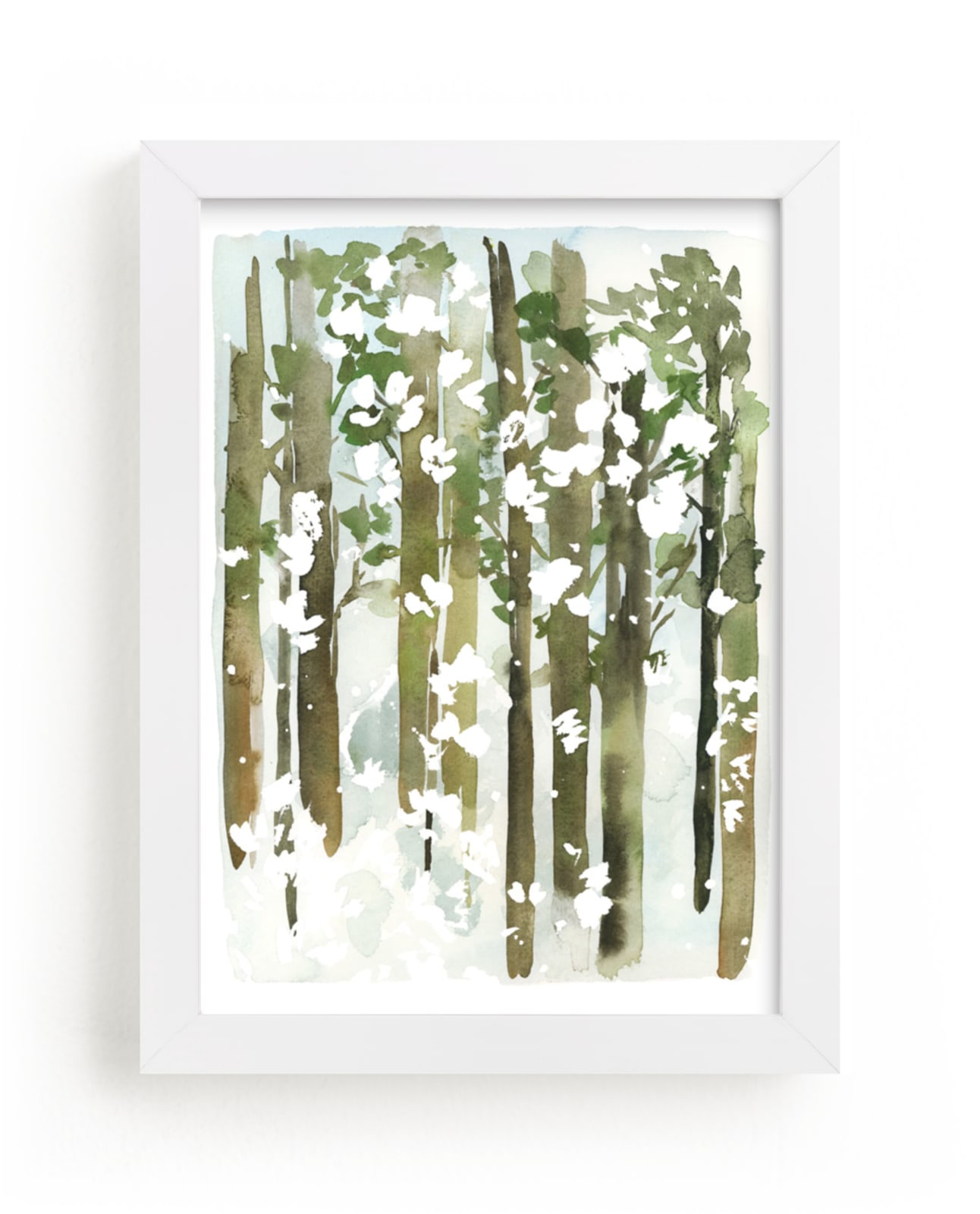 "Forest Snow" - Art Print by Yao Cheng Design in beautiful frame options and a variety of sizes.