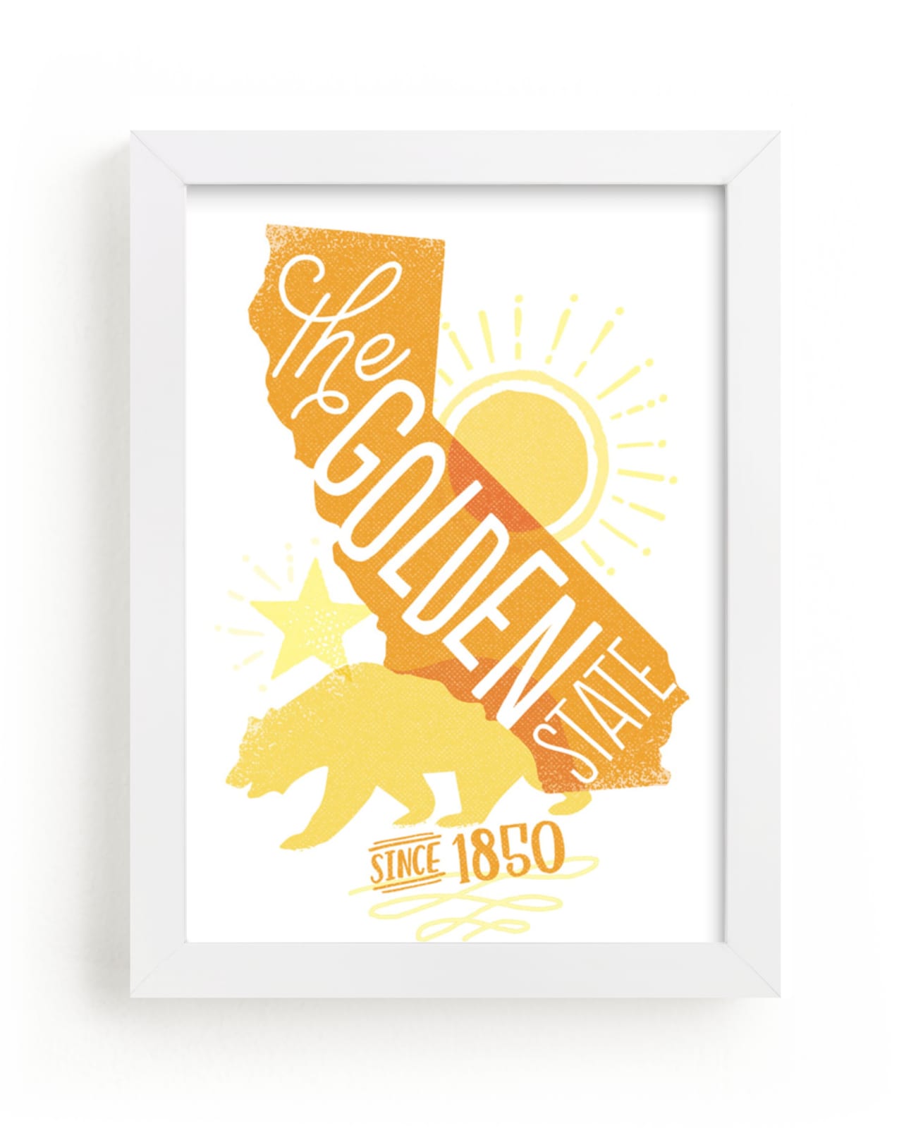 "The Golden State" - Art Print by Jessie Steury in beautiful frame options and a variety of sizes.