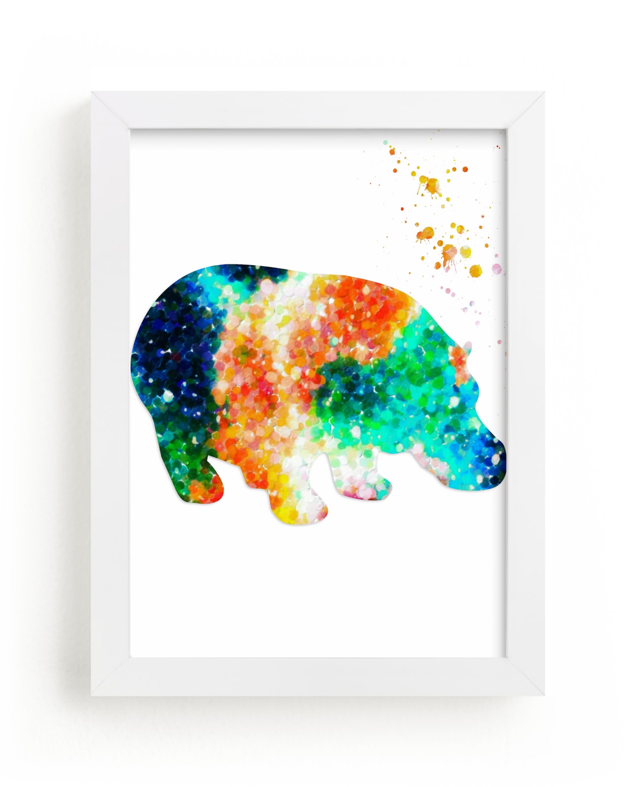 "Happy Happy Hippo" - Art Print by Alex Isaacs Designs in beautiful frame options and a variety of sizes.