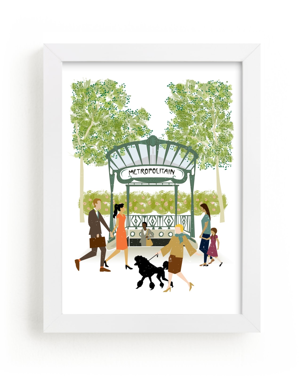 "Paris Metro" - Art Print by Shiny Penny Studio in beautiful frame options and a variety of sizes.