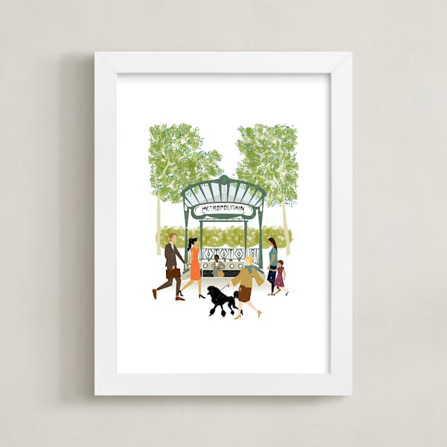 "Paris Metro" - Art Print by Shiny Penny Studio in beautiful frame options and a variety of sizes.