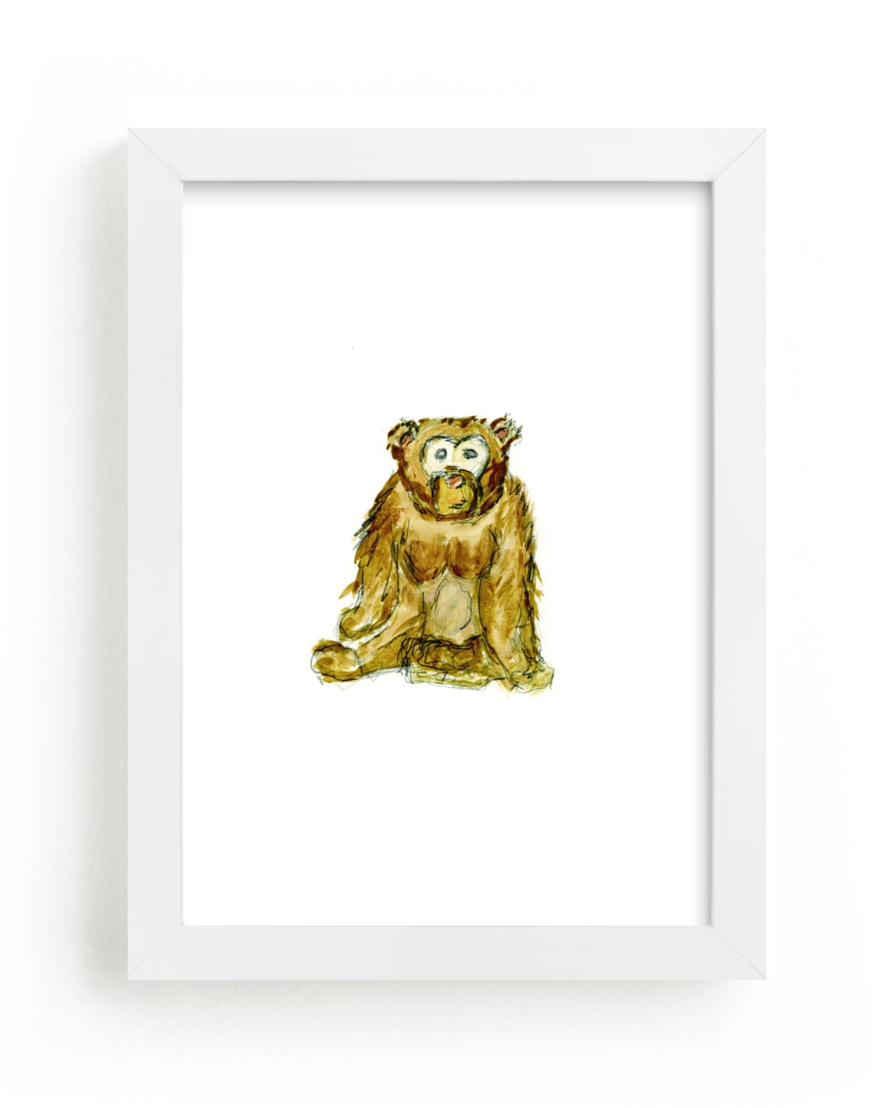 "Percy Monkey" - Art Print by Mande Calhoun in beautiful frame options and a variety of sizes.