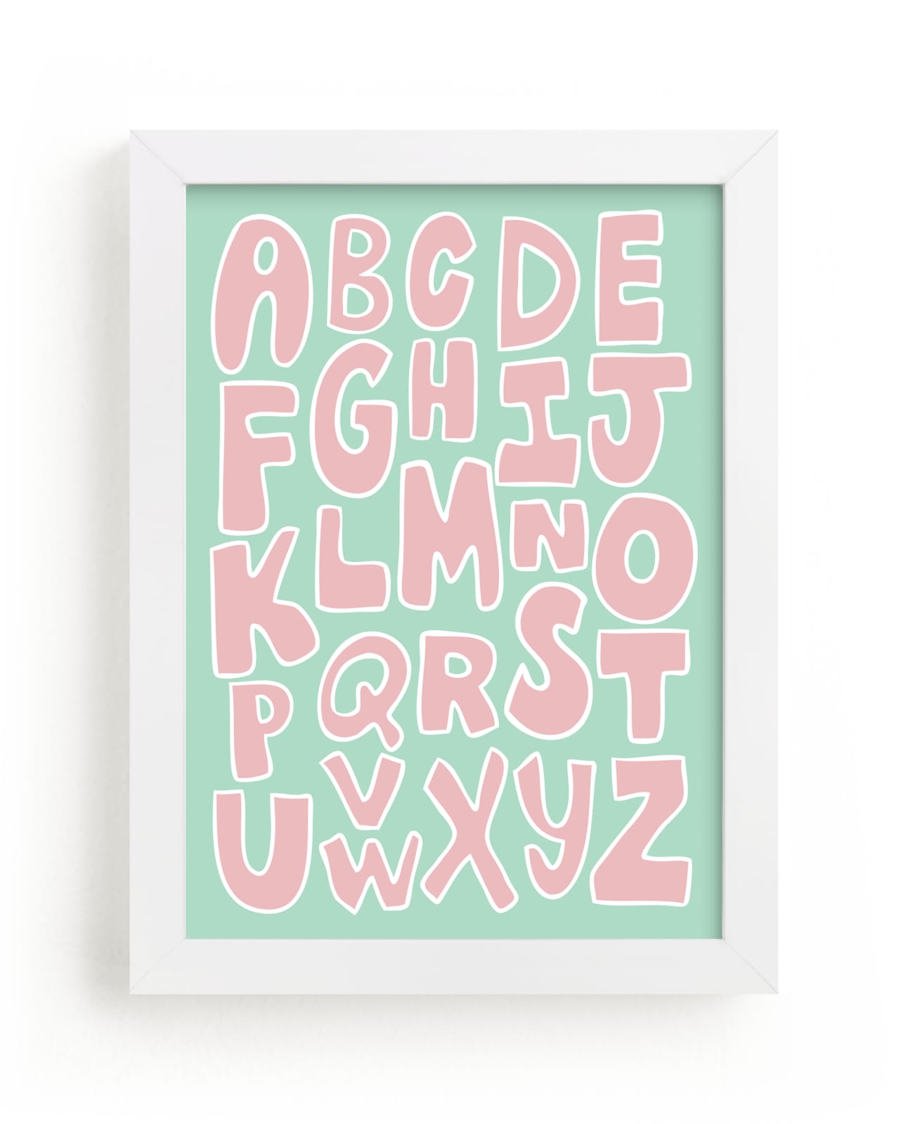 "Nursery Lettering Alphabet" - Art Print by Luz Alliati in beautiful frame options and a variety of sizes.