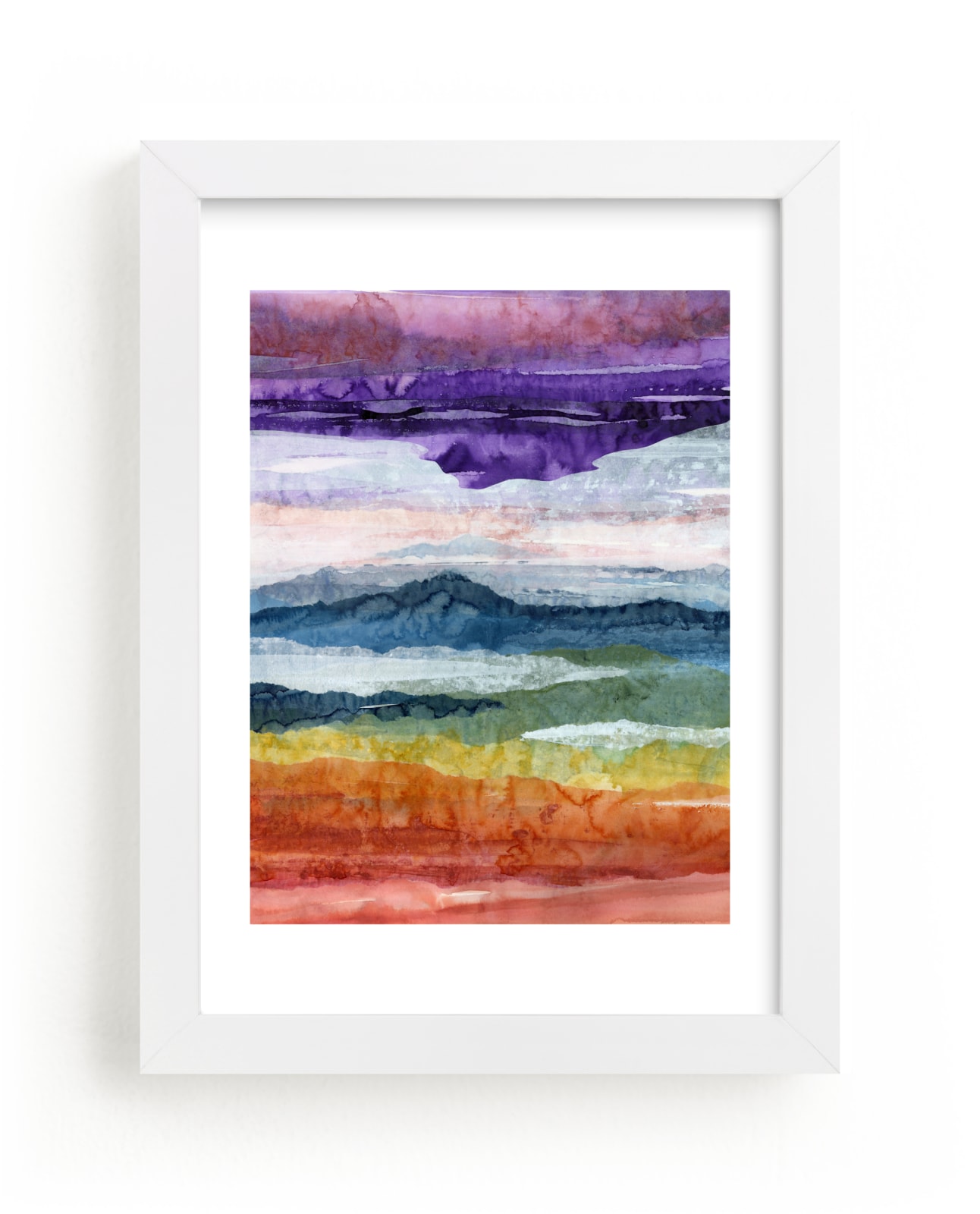 "Rainbow Mountain I" - Art Print by Lara Eckerman in beautiful frame options and a variety of sizes.