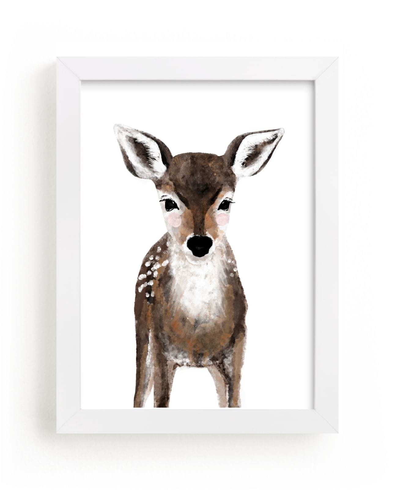 This is a brown kids wall art by Cass Loh called Baby Animal Deer.