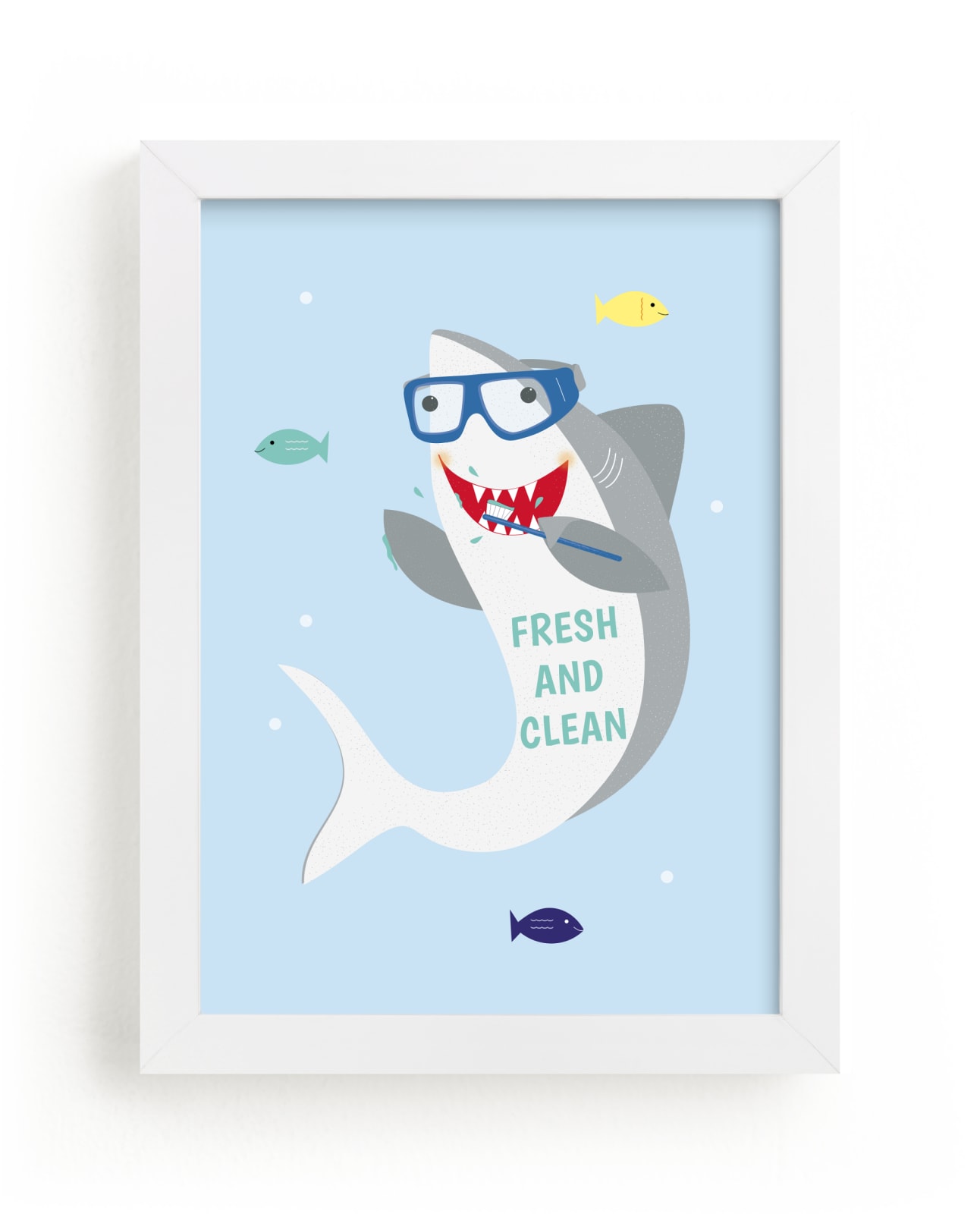 "Baby Great White Shark " - Art Print by Rebecca Marchese in beautiful frame options and a variety of sizes.